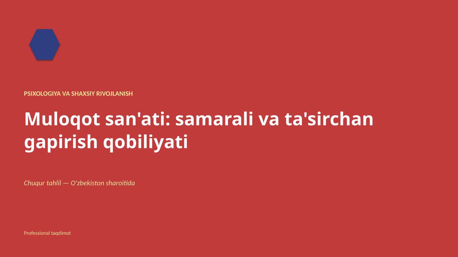 Muloqot san'ati: samarali va ta'sirchan gapirish qobiliyati 1