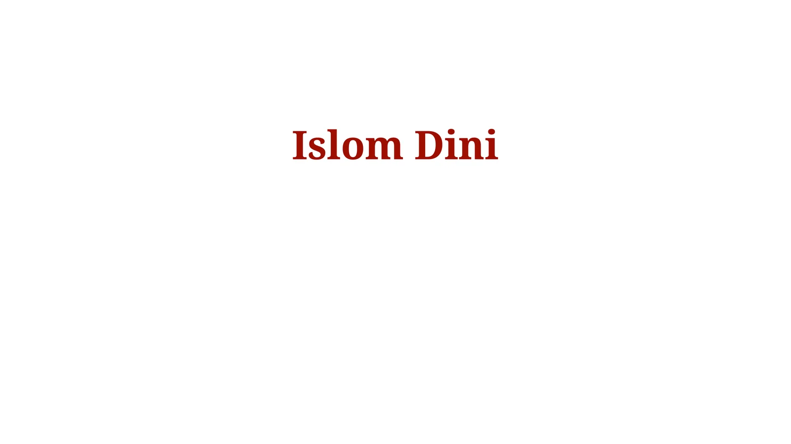 IslomDini 1