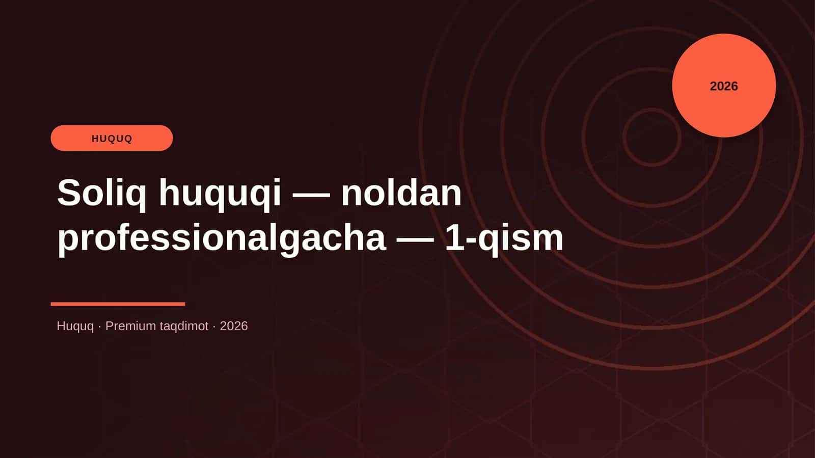 Soliq huquqi — noldan professionalgacha — 1-qism 1