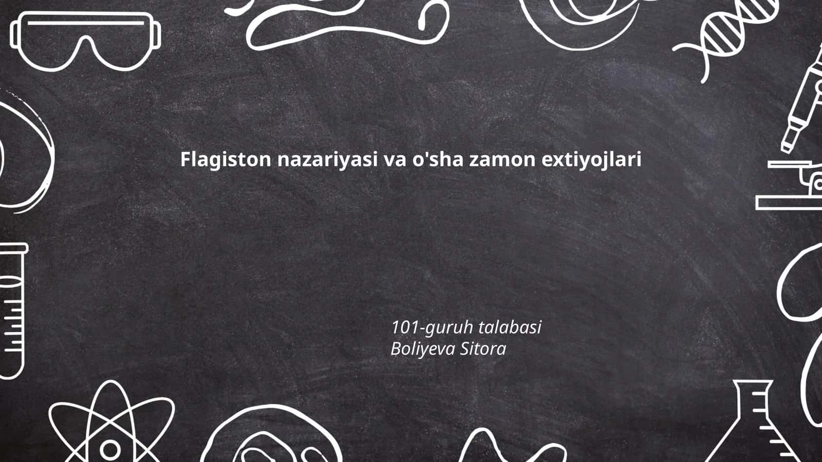 Flagiston nazariyasi va o'sha zamon extiyojlari 1
