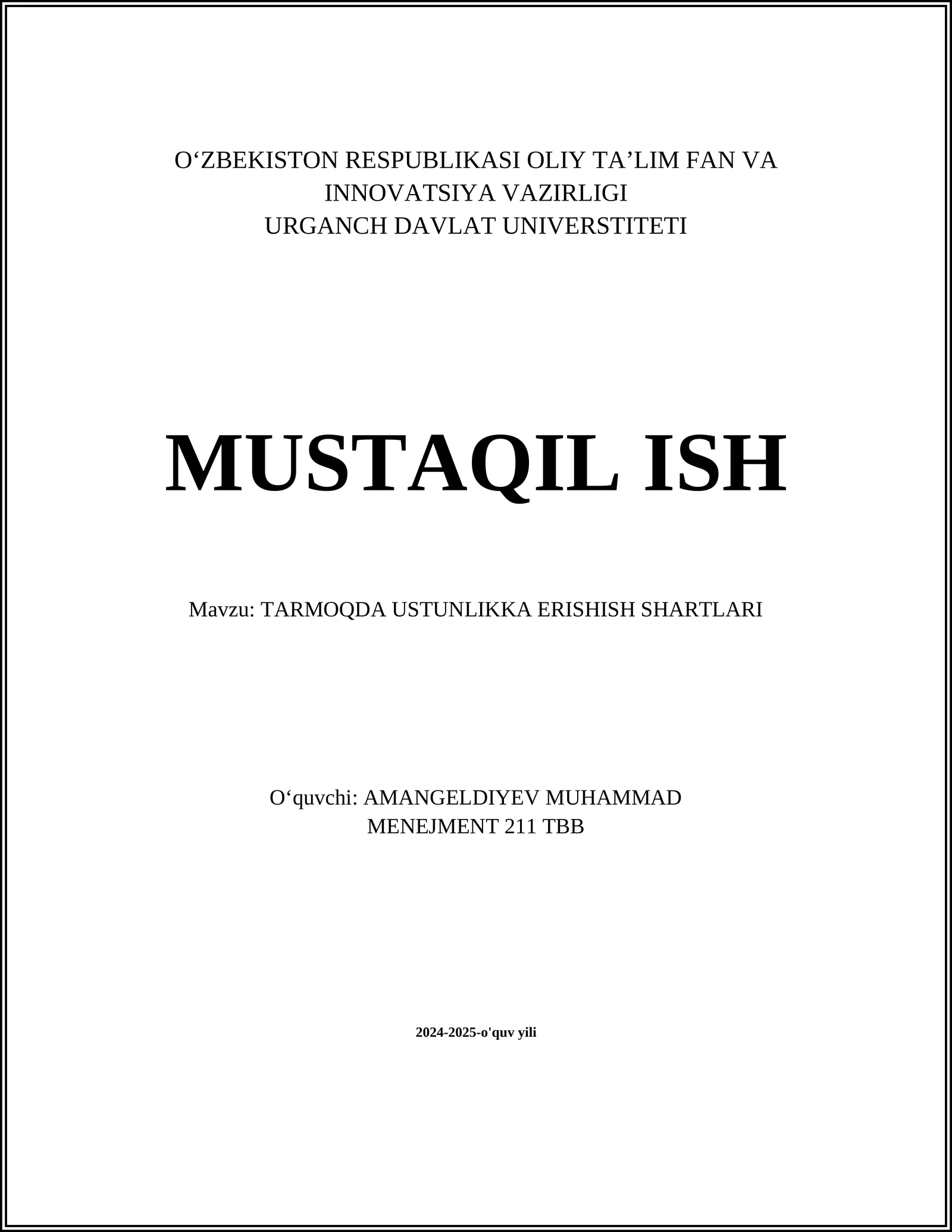 TARMOQDA USTUNLIKKA ERISHISH SHARTLARI 1