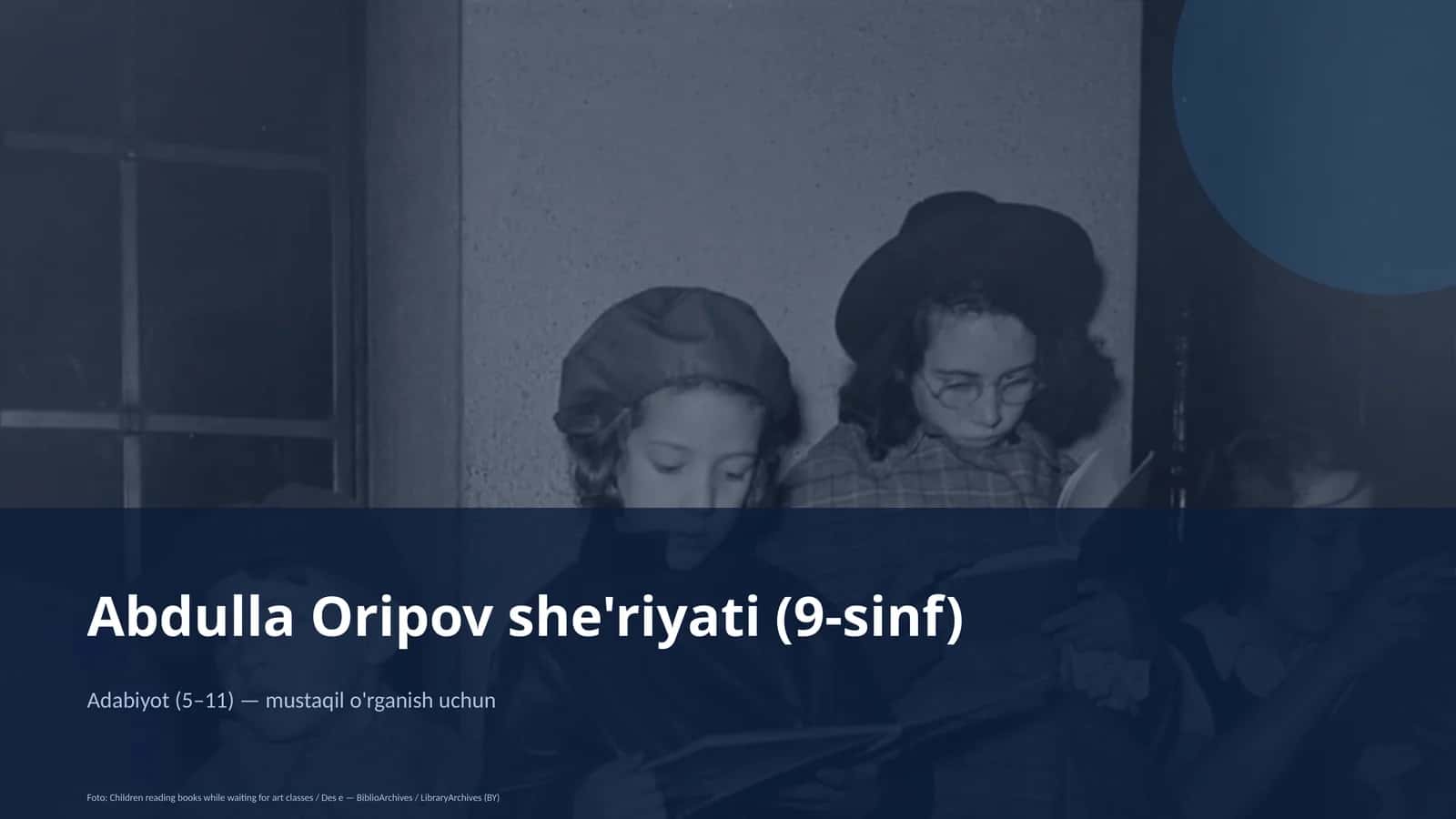 Abdulla Oripov she'riyati (9-sinf) 1