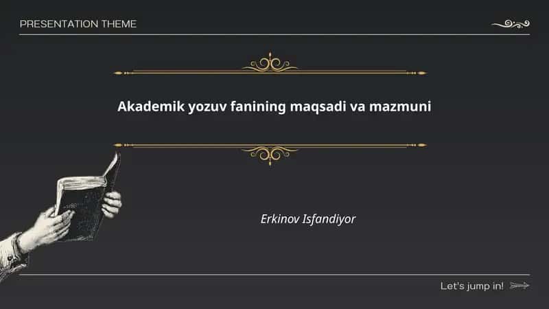 Akademik yozuv fanining maqsadi va mazmuni 1