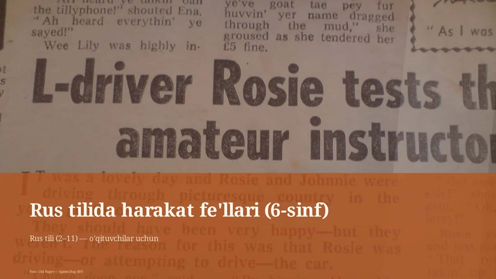 Rus tilida harakat fe'llari (6-sinf) 1