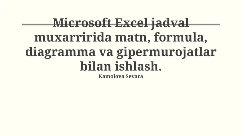 Microsoft Excel 1