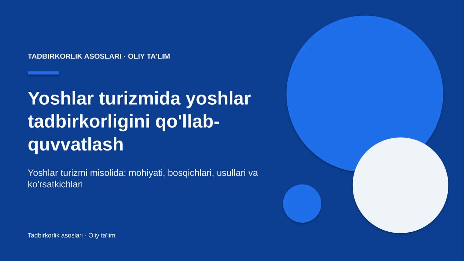 yoshlar turizmida yoshlar tadbirkorligini qo'llab quvvatlash 9651 1