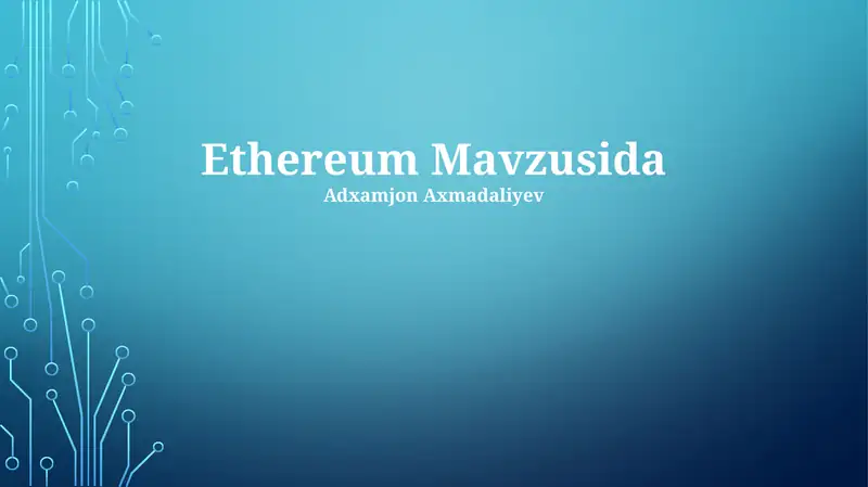 Ethereum Mavzusida 1