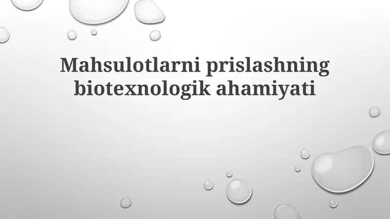 Mahsulotlarni presslashning biotexnologik ahamiyati 1