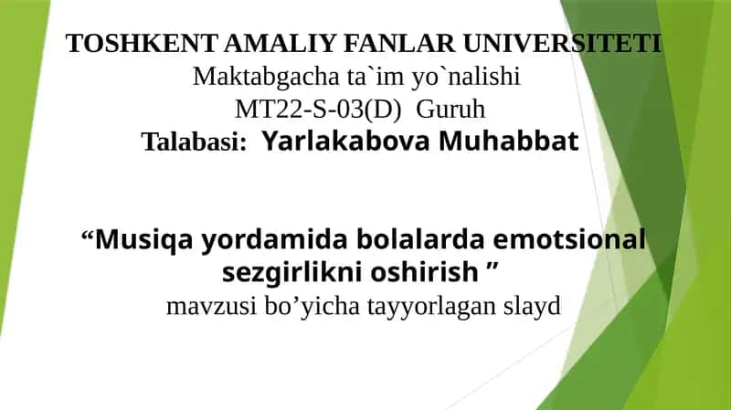 Musiqa yordamida bolalarda emotsional sezgirlikni oshirish 1