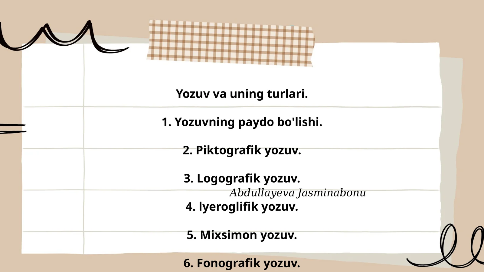 Yozuv va uning turlari 1