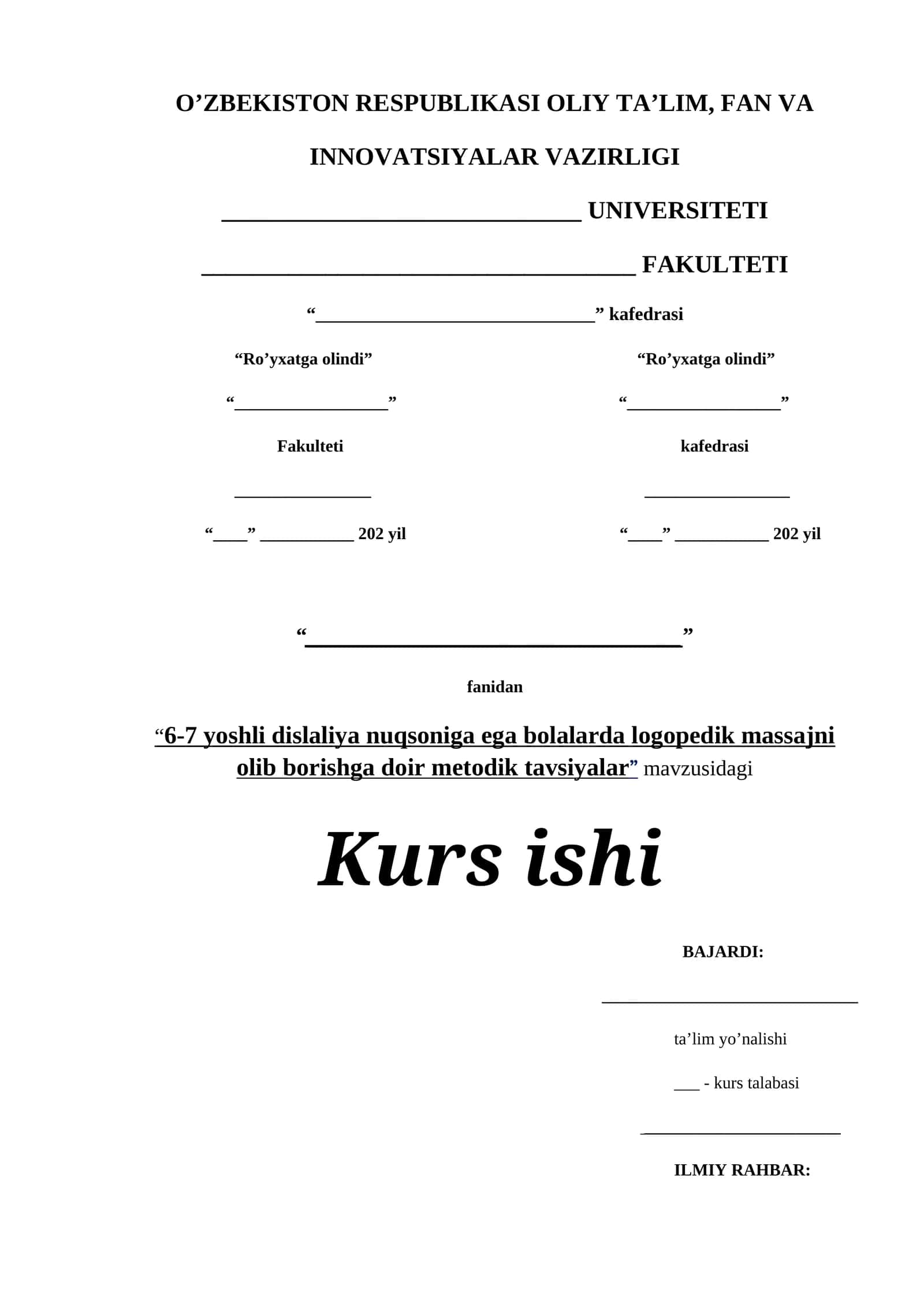 6-7 yoshli dislaliya nuqsoniga ega bolalarda logopedik massajni olib borishga doir metodik tavsiyalar 1