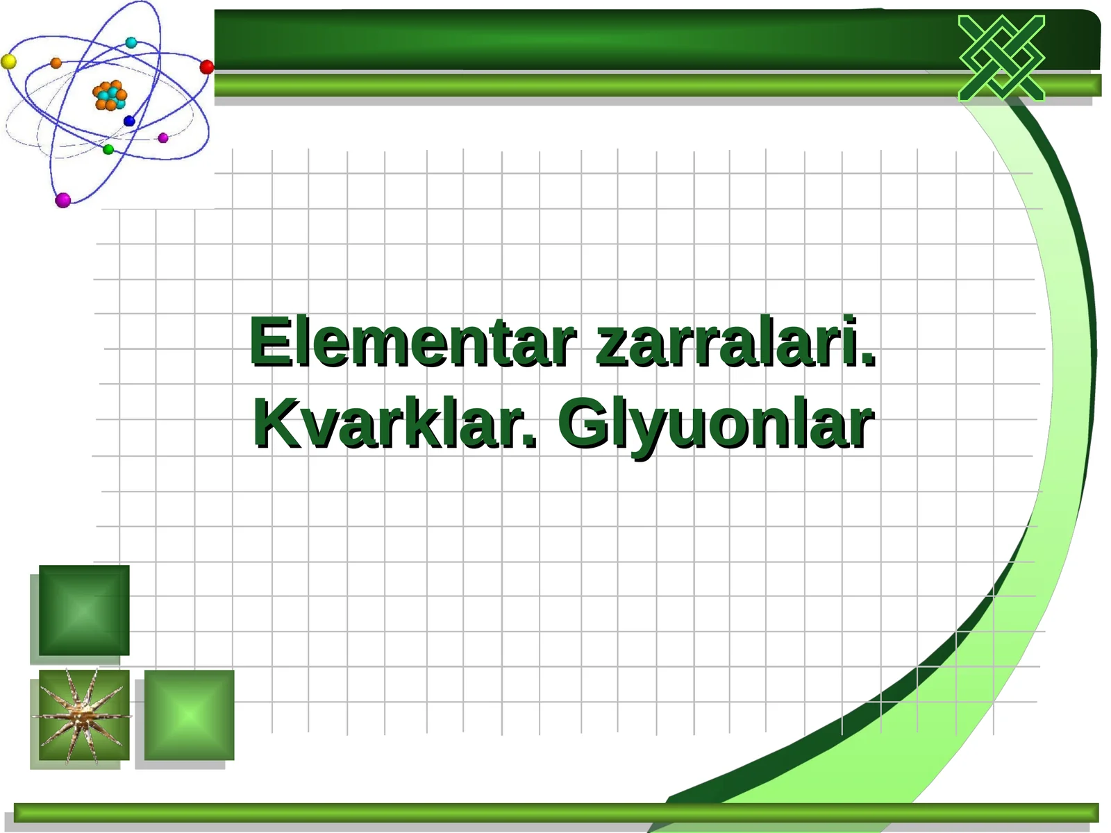 Elementar zarralari. Kvarklar. Glyuonlar 1
