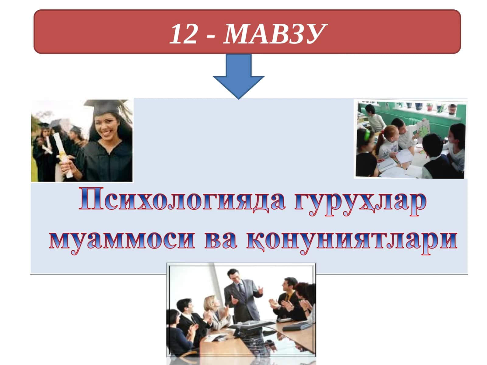 Гуруҳларнинг турлари.Кичик гуруҳлар психологияси 1