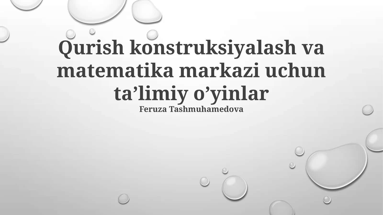 Qurish konstruksiyalash va matematika markazi uchun ta’limiy o’yinlar 1