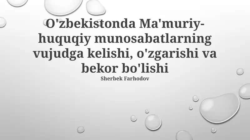 Ma'muriy-huquqiy munosabatlarning vujudga kelishi 1