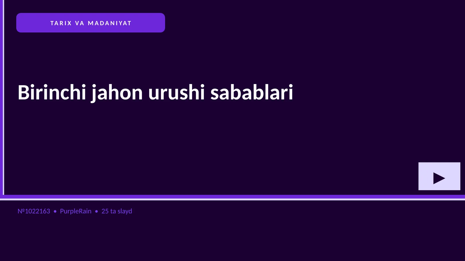 Birinchi jahon urushi sabablari 1