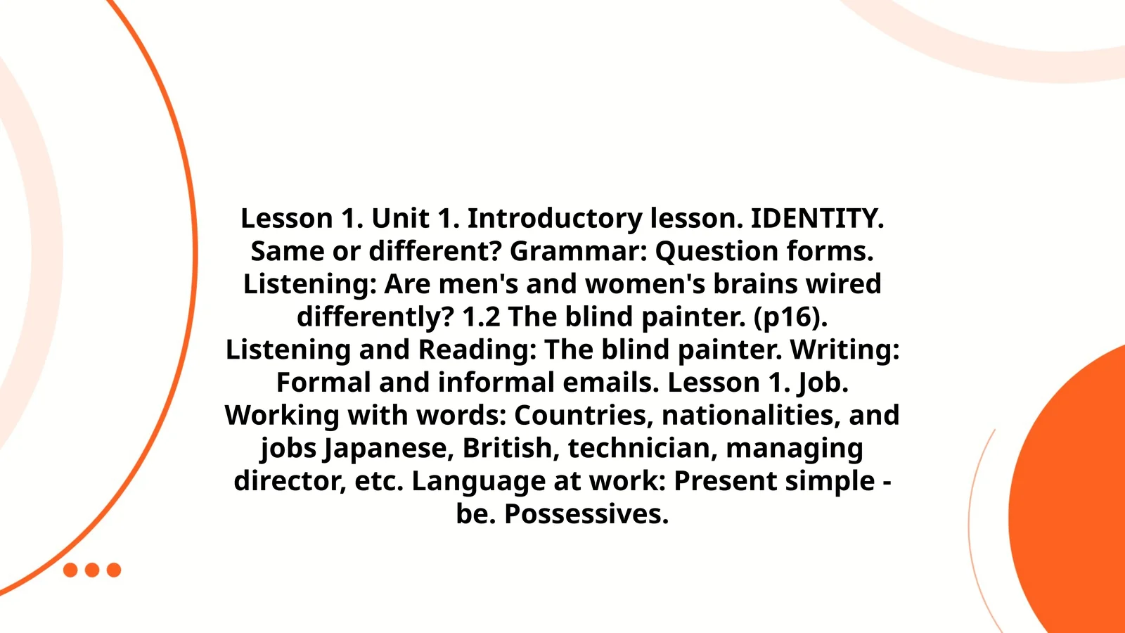 Lesson 1. Unit 1. Introductory lesson 1