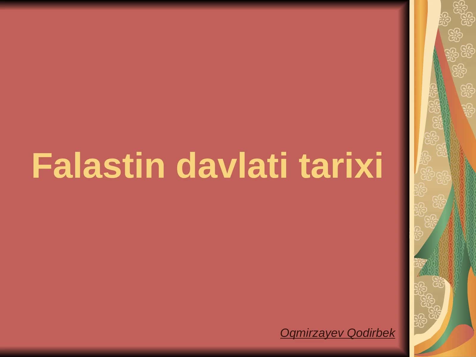Falastin davlati tarixi 1