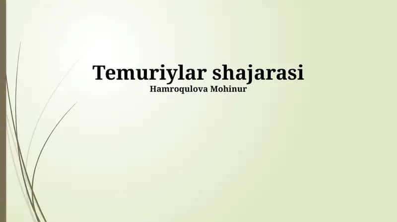 Temuriylar shajarasi 1