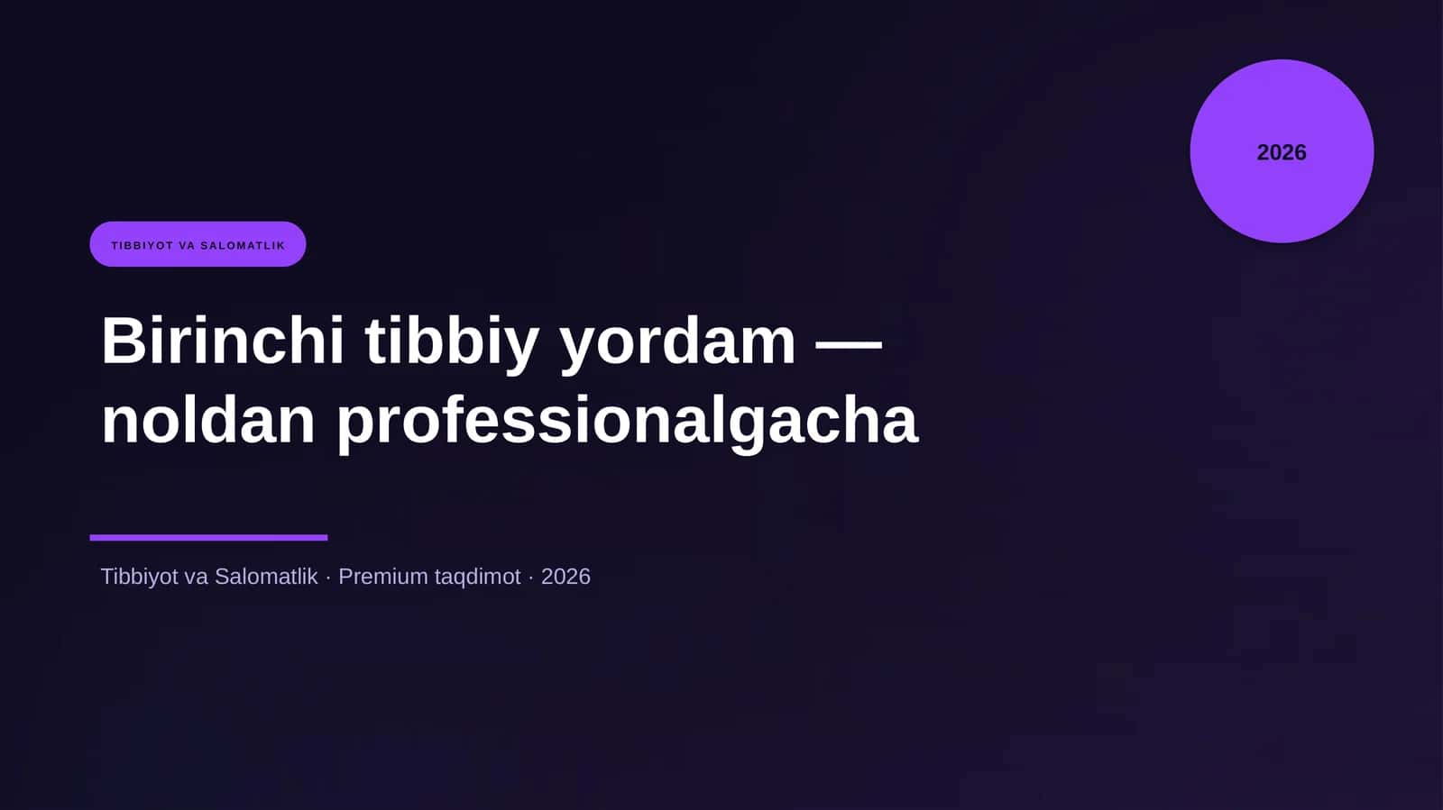 Birinchi tibbiy yordam — noldan professionalgacha 1