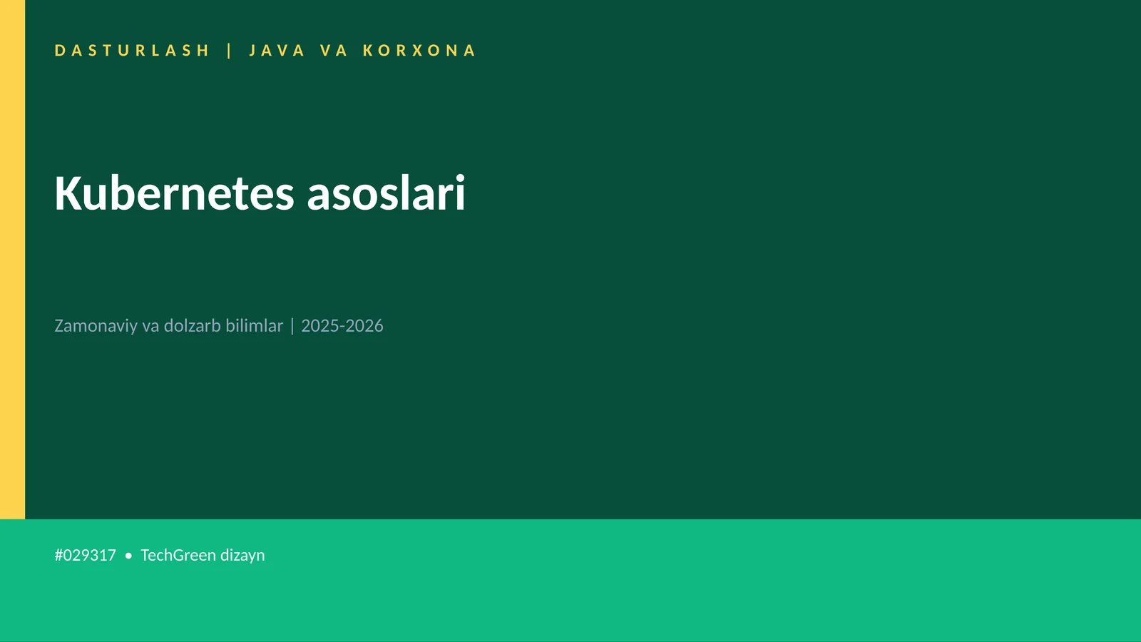 Kubernetes asoslari 1