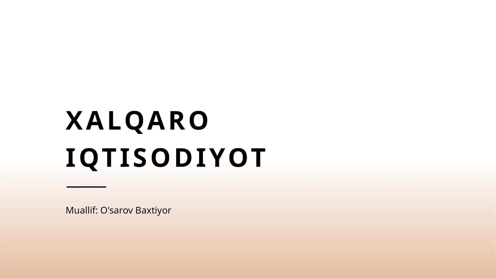 Xalqaro iqtisodiyot 1