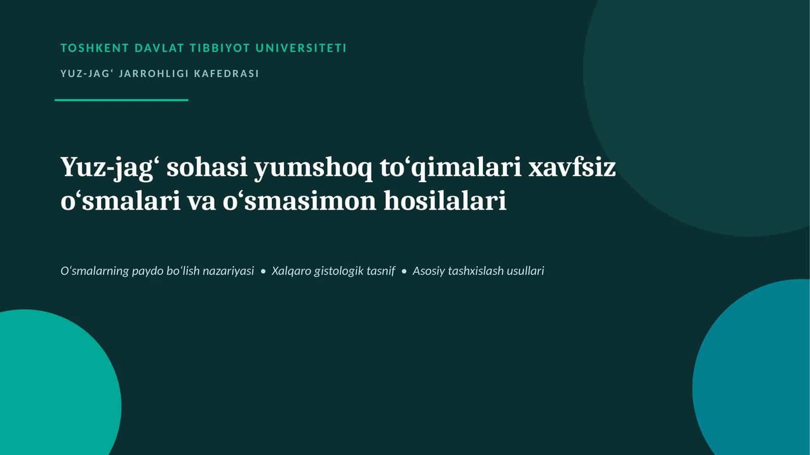 Yuz-jag‘ Jarrohligi Kafedrasi 1
