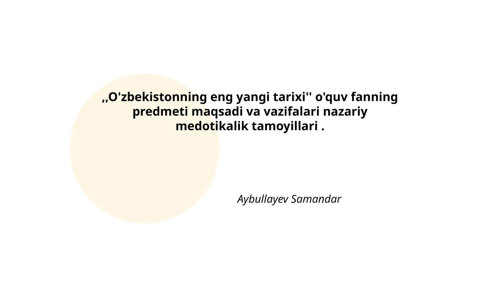 O'zbekistonning eng yangi tarixi 1