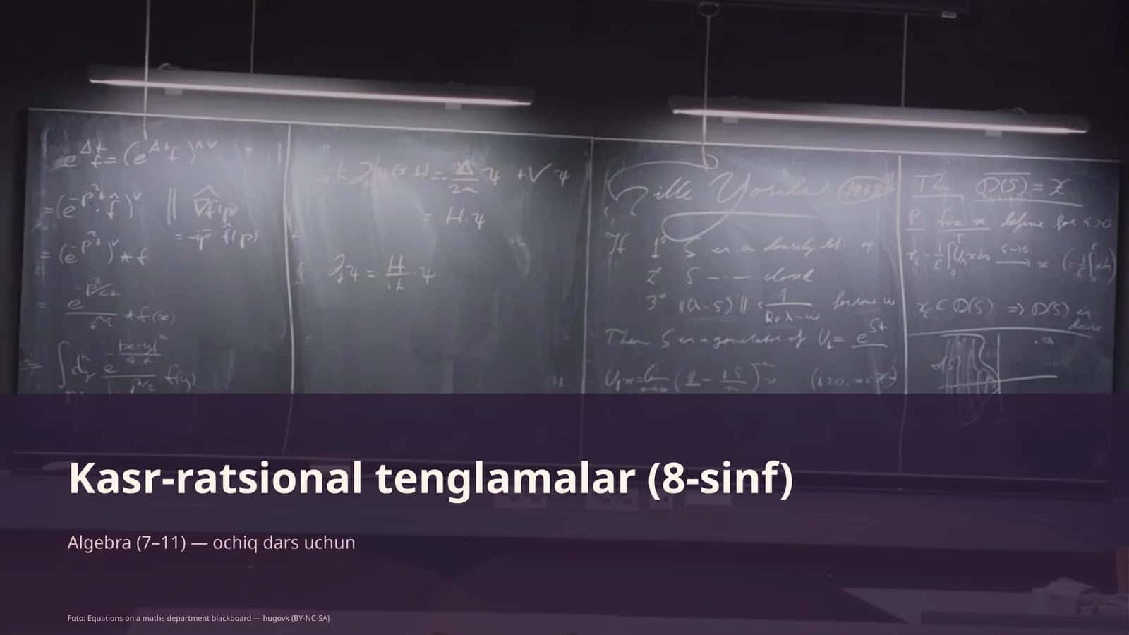 Kasr-ratsional tenglamalar (8-sinf) 1