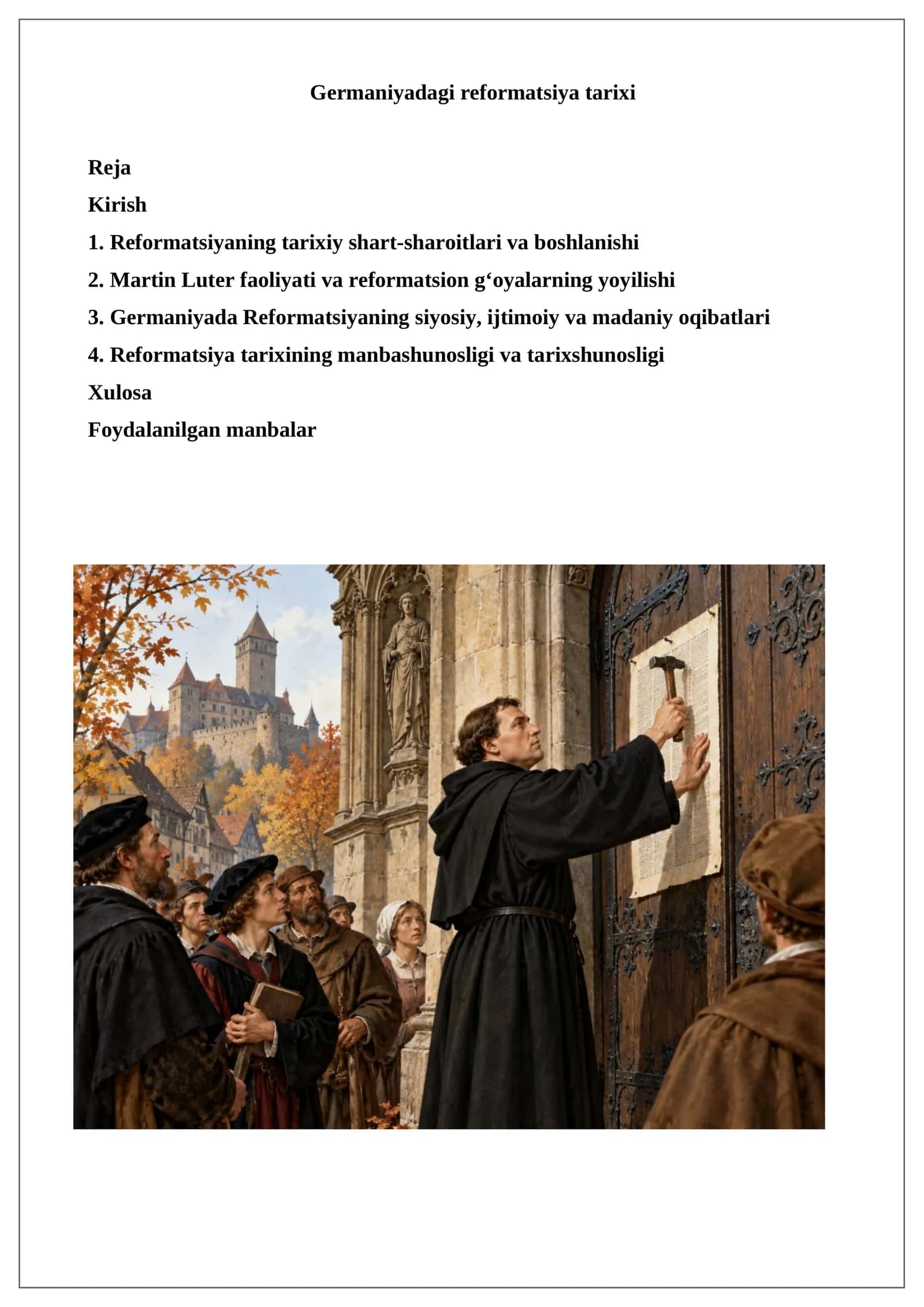 Germaniyadagi reformatsiya tarixi 1