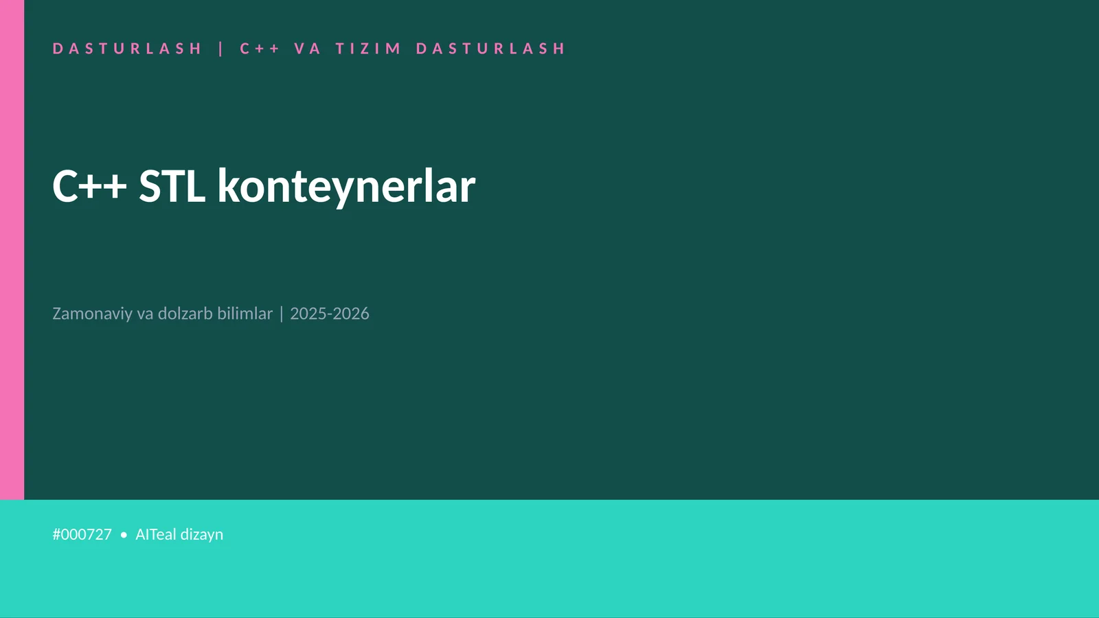 C++ STL konteynerlar 1