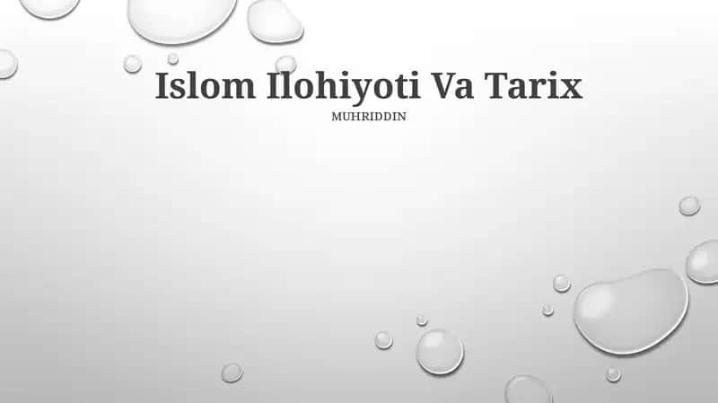 Islom Ilohiyoti Va Tarix 1