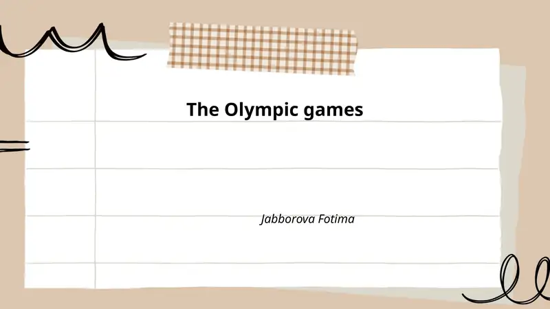 The Olympic games 1