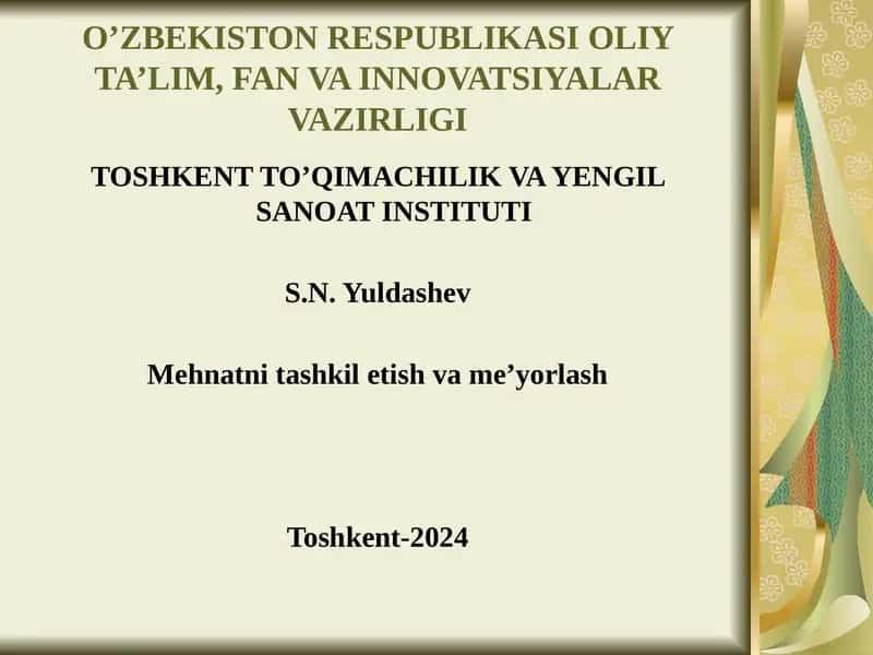 Mehnat intizomi va unimustaxkamlash yo'llari 1