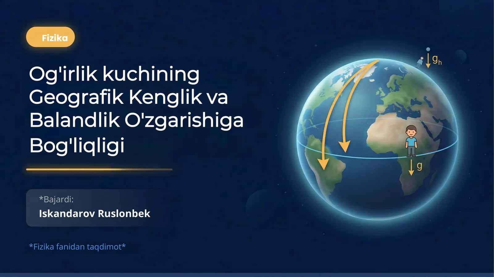 Og'irlik kuchiningGeografik Kenglik vaBalandlik O'zgarishigaBog'liqligi 1
