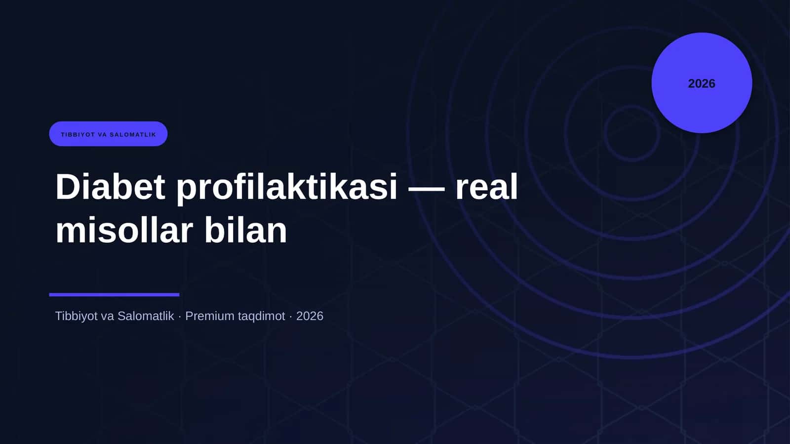 Diabet profilaktikasi — real misollar bilan 1