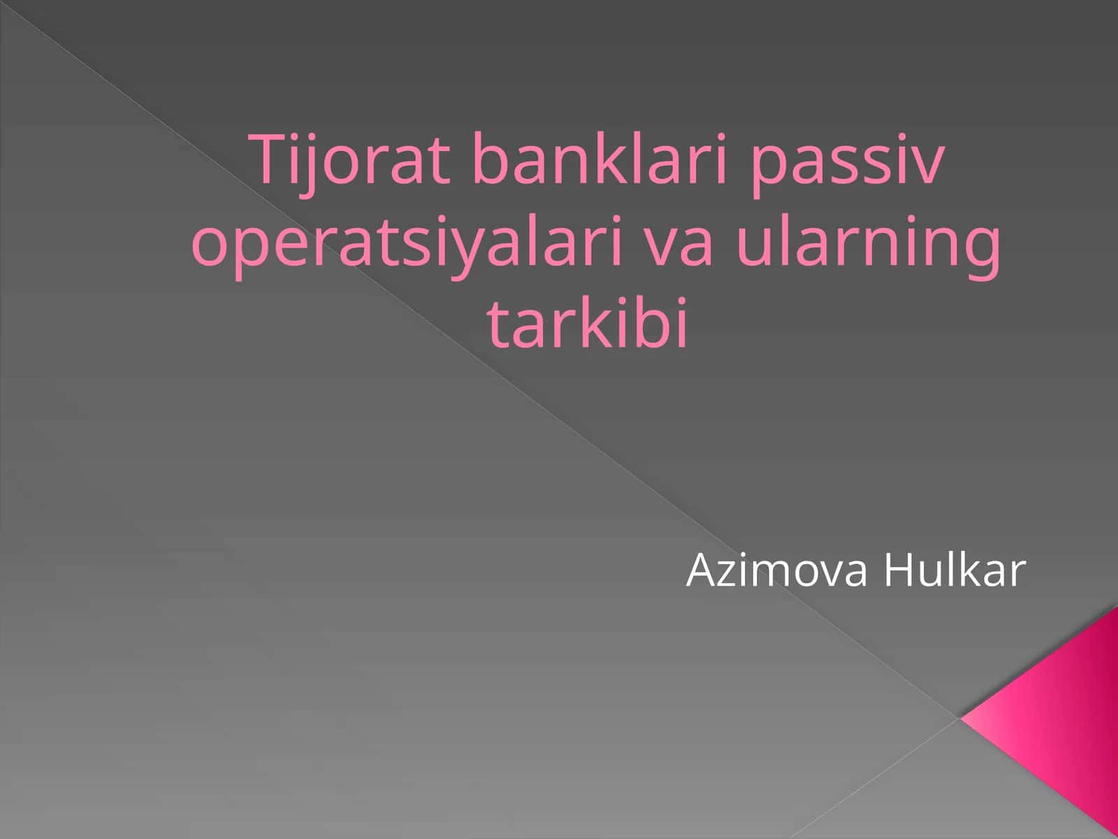 Tijorat banklari passiv operatsiyalari va ularning tarkibi 1