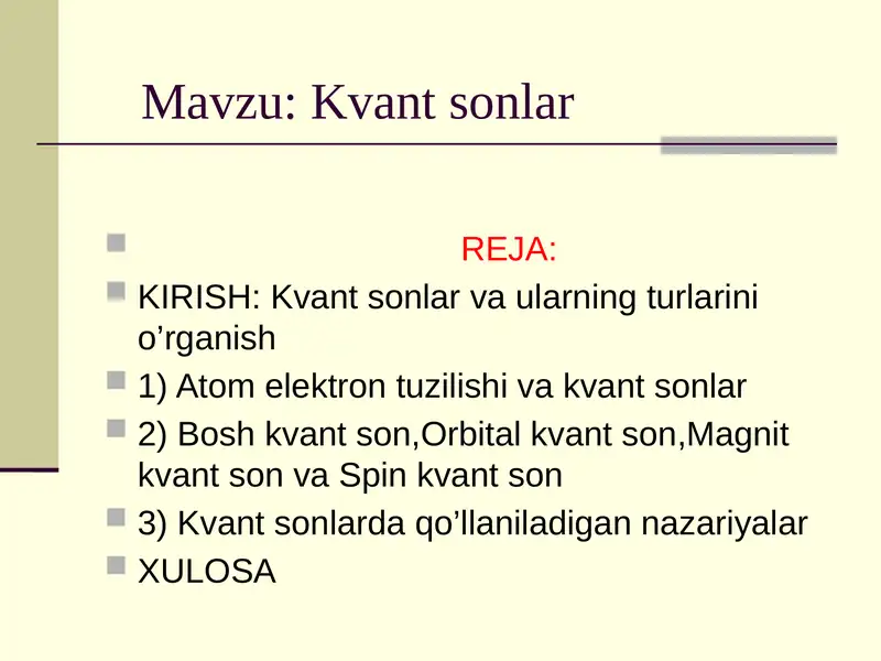 Kvant sonlar 1