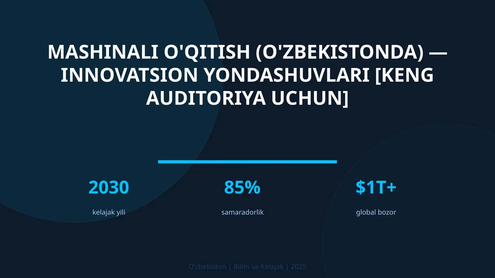 Mashinali o'qitish (O'zbekistonda) — innovatsion yondashuvlari [keng auditoriya uchun] 1