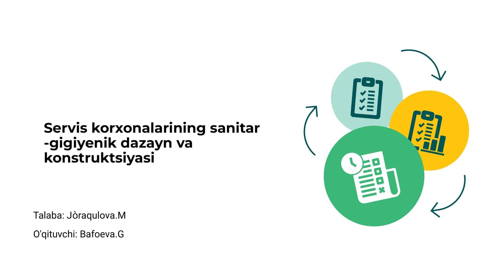 Servis korxonalarining sanitar -gigiyenik dazayn va konstruktsiyasi 1