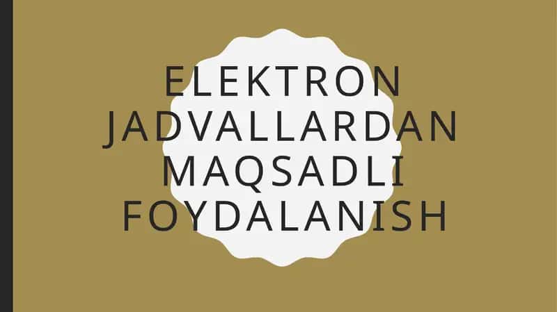 Elektronjadvaldanfoydalanish 1
