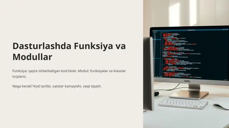 Dasturlashda Funksiya va Modullar 1