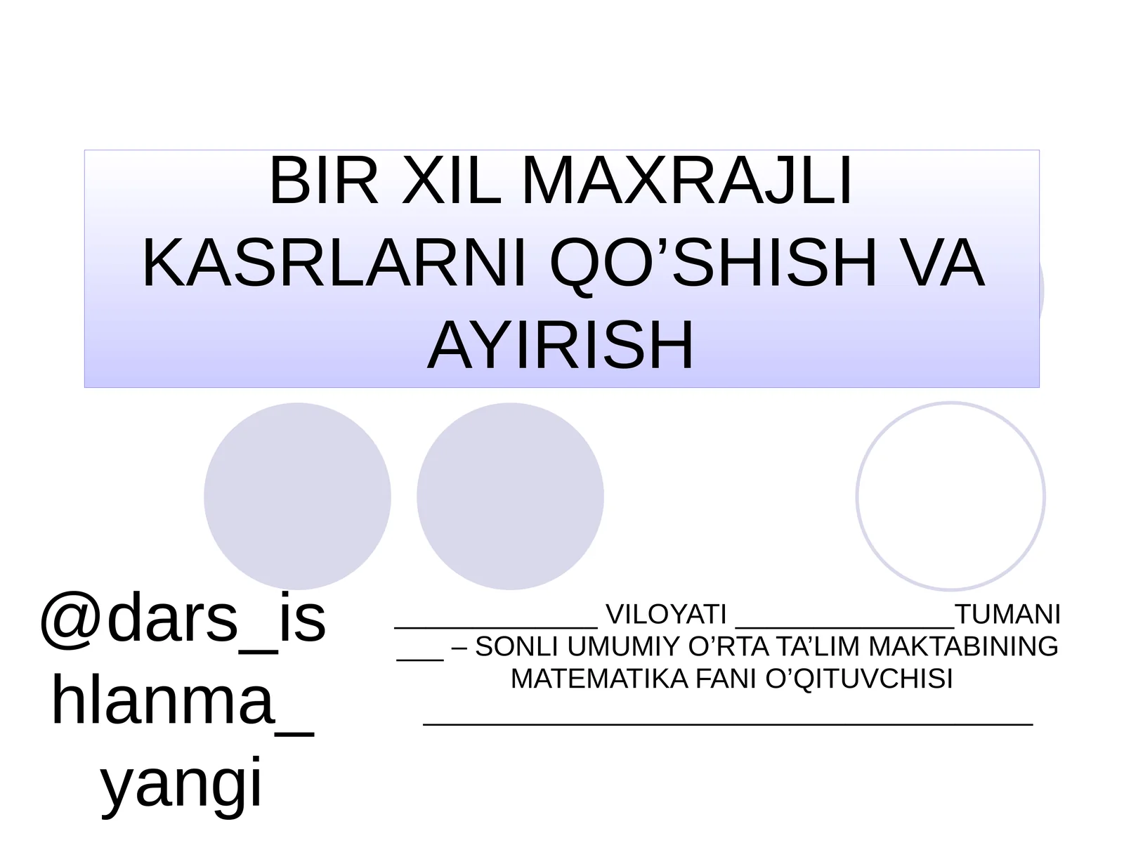 MATEMATIK DIKTANT 1