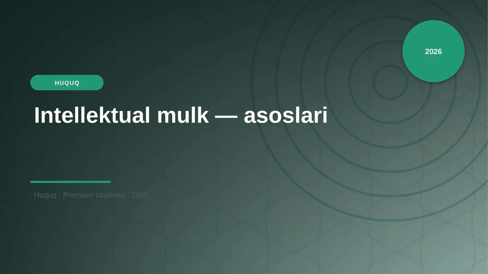 Intellektual mulk — asoslari 1