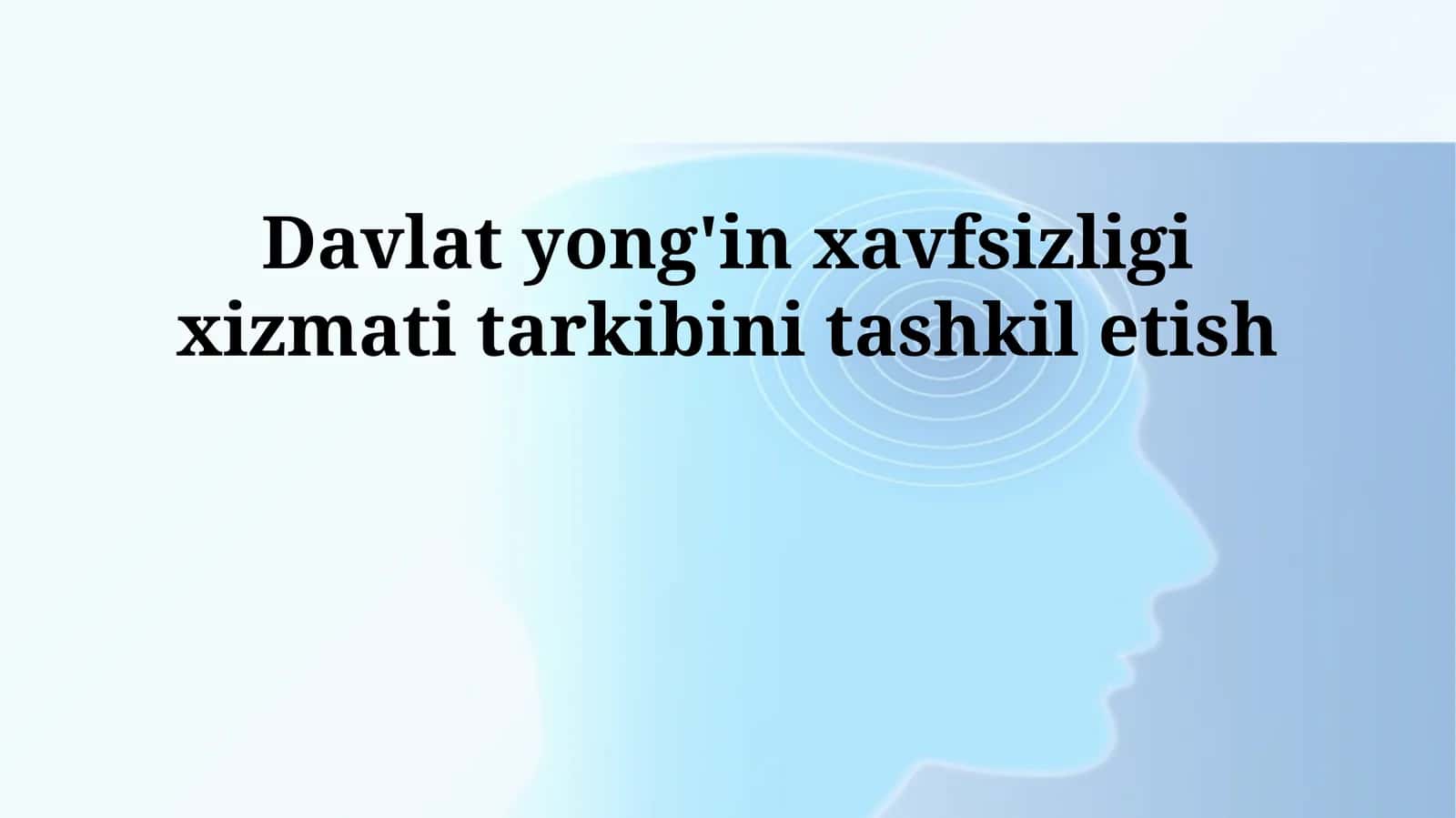 Davlat yong'in xavfsizligi xizmati tarkibini tashkil etish 1
