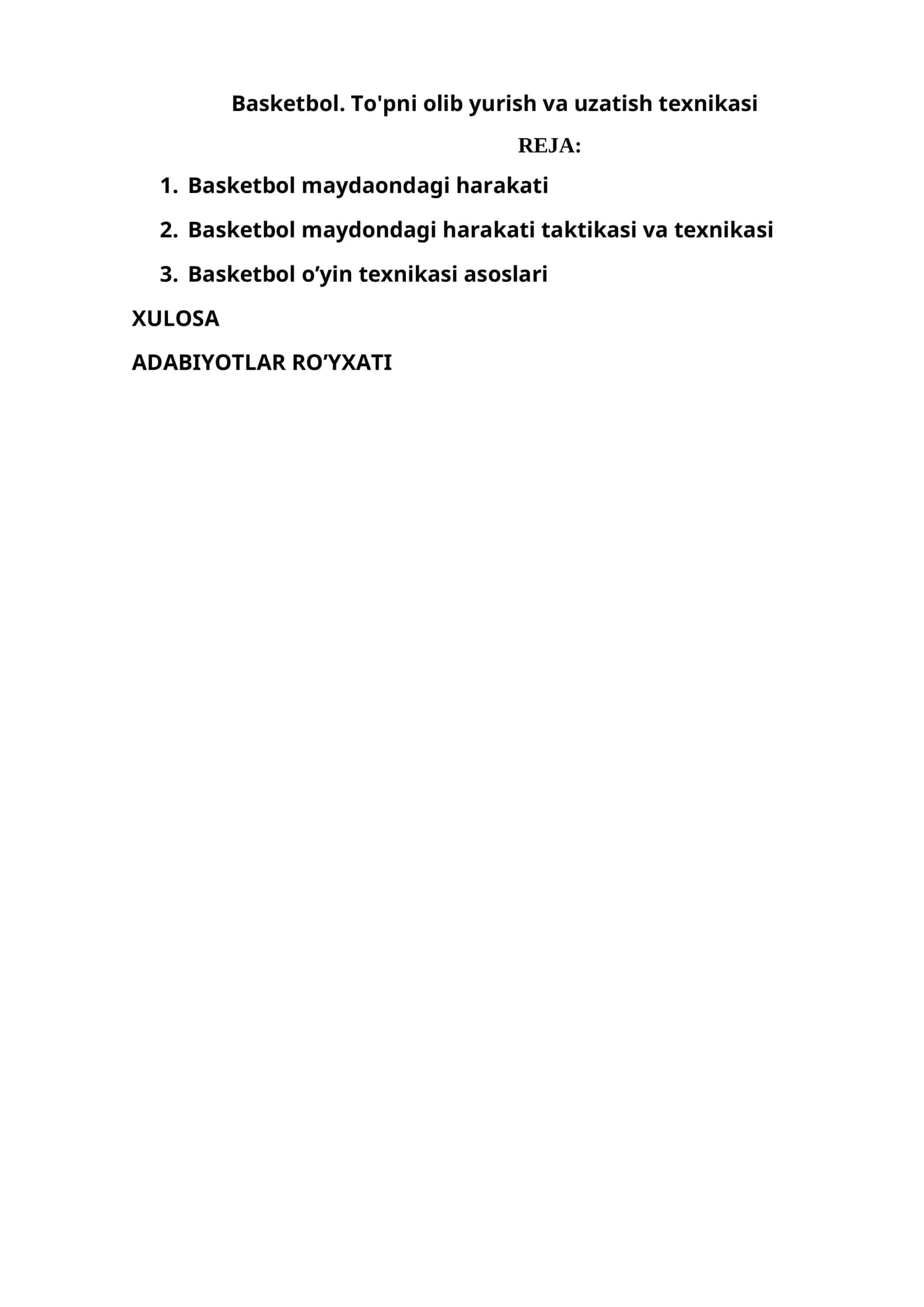 Basketbol. To'pni olib yurish va uzatish texnikasi 1
