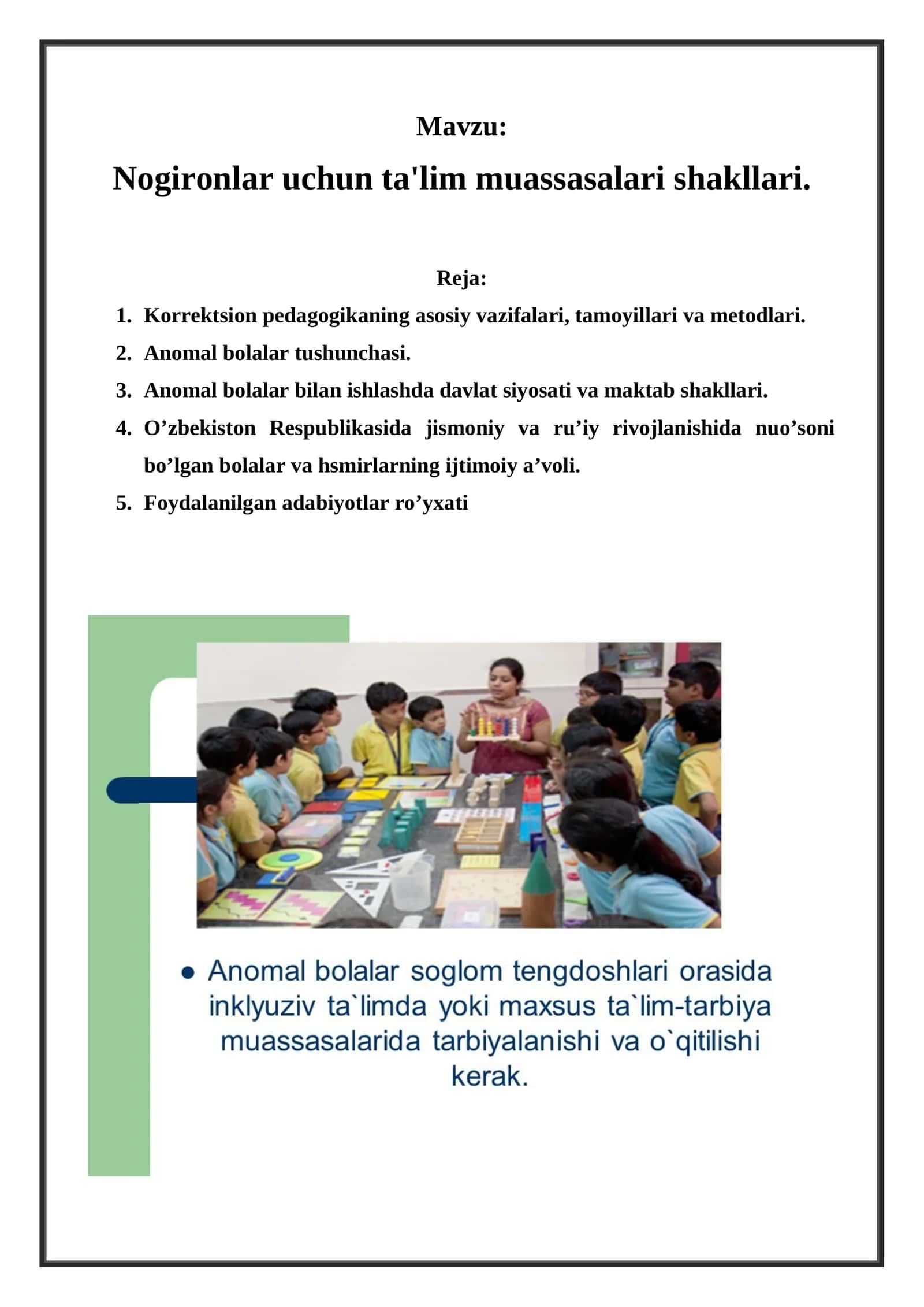 Korrektsion pedagogika (Defektologiya) 1
