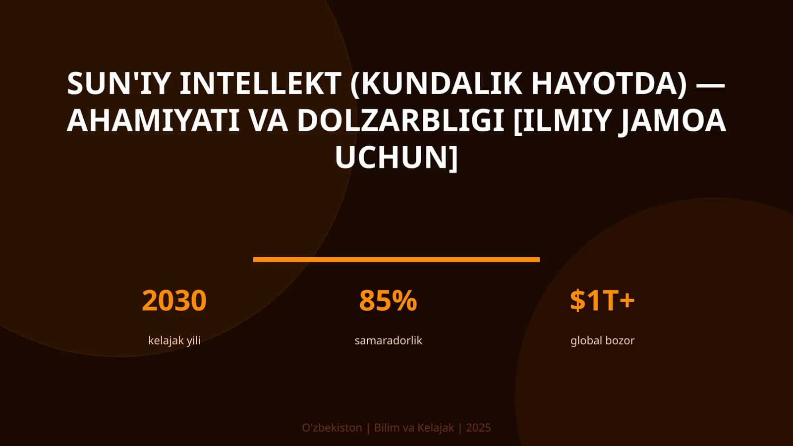 Sun'iy Intellekt (Kundalik Hayotda) - Ahamiyati va Dolzarbligi [Ilmiy Jamoa Uchun] 1