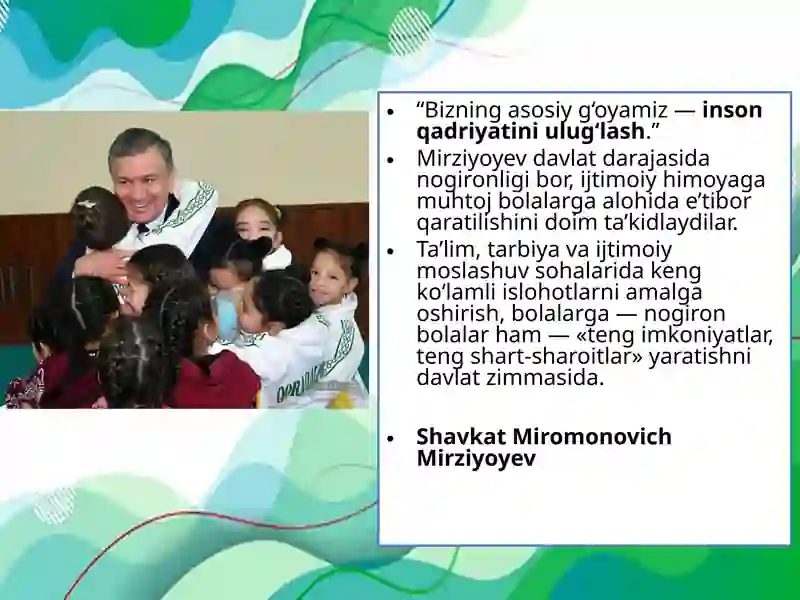 ESHITISHDA NUQSONI BO’LGAN BOLALAR FAOLIYAT JARAYONINING O’ZIGA XOSLIGI