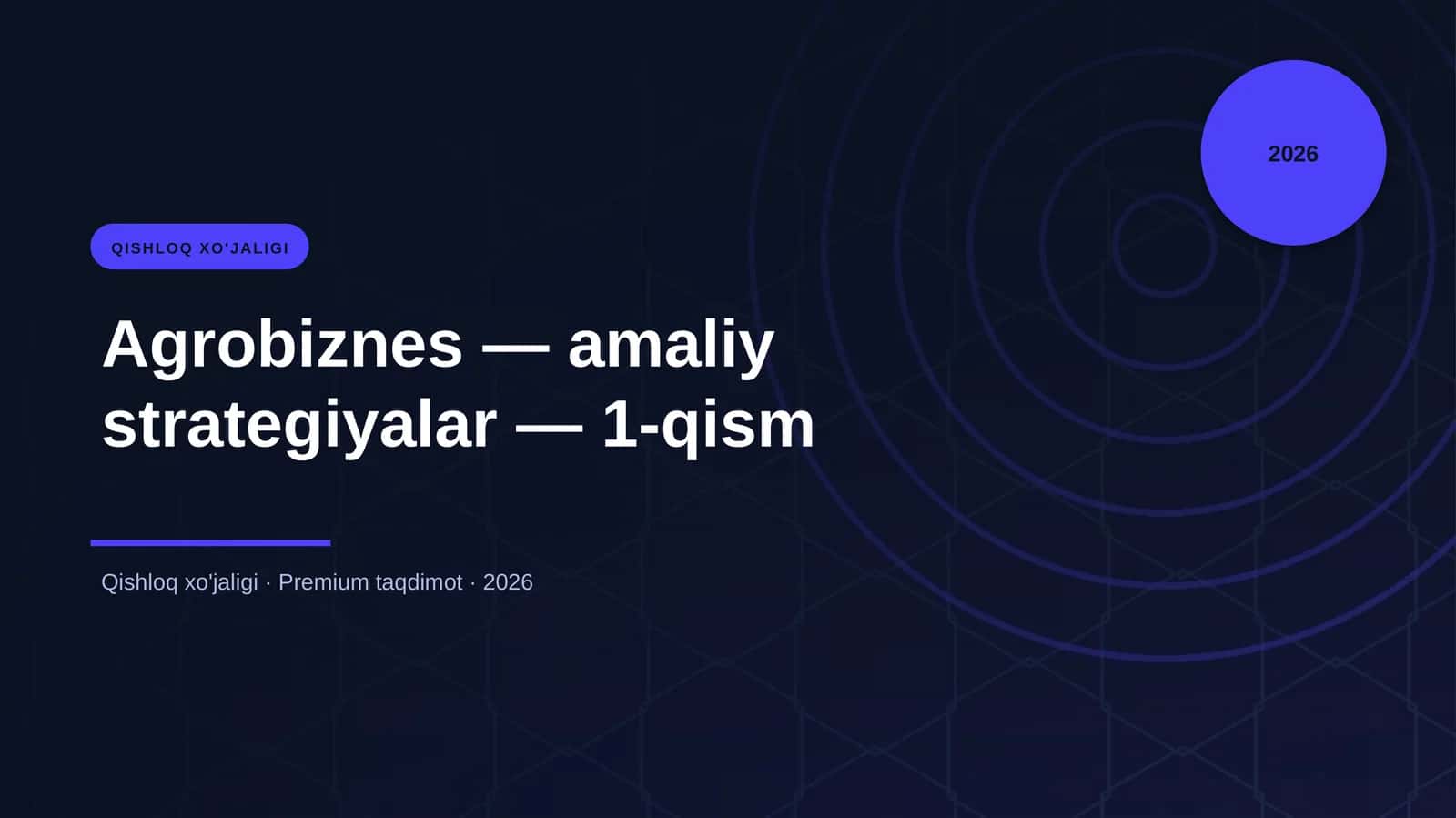 Agrobiznes — amaliy strategiyalar — 1-qism 1